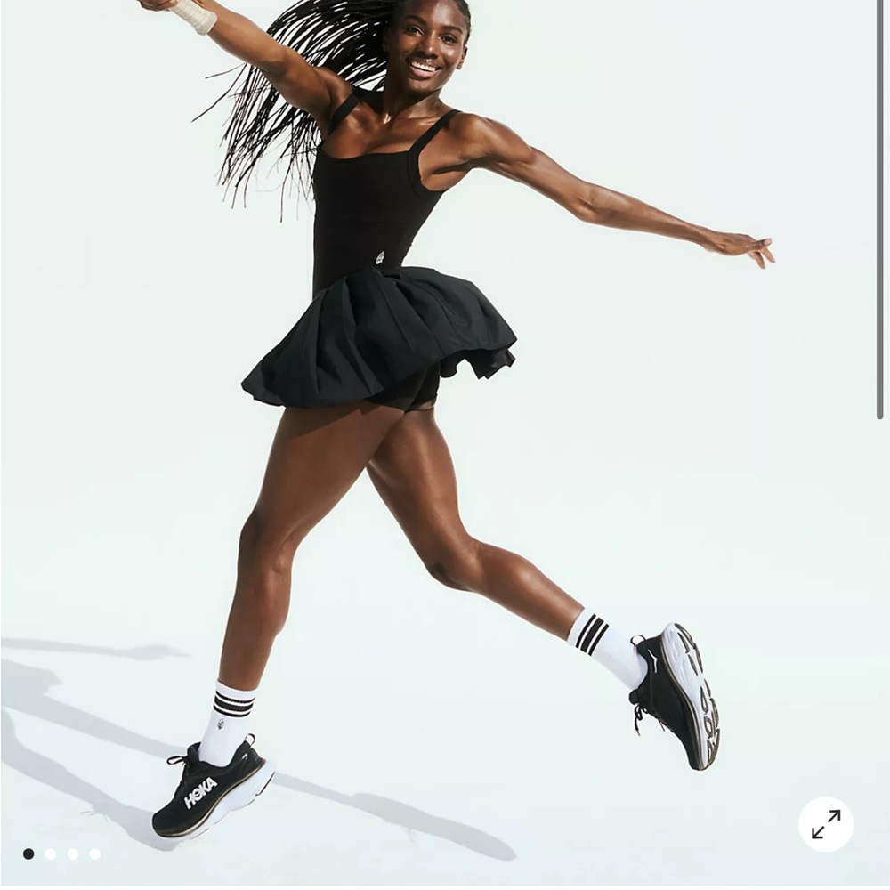 FP Movement by Free People Black Ruched Skirt Active Dress